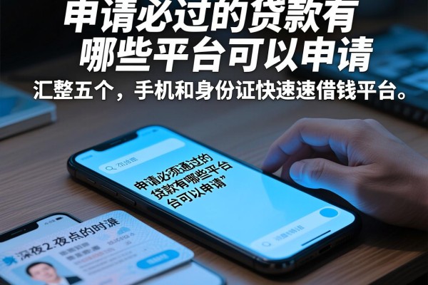 申请必过的贷款有哪些平台可以申请，汇整五个手机和身份证快速借钱平台