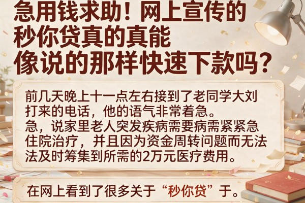 急用钱求助！网上宣传的秒你贷真的能像说的那样快速下款吗？