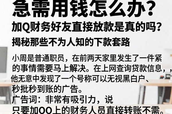急需用钱怎么办？加qq财务好友直接放款是真的吗？揭秘那些不为人知的下款套路