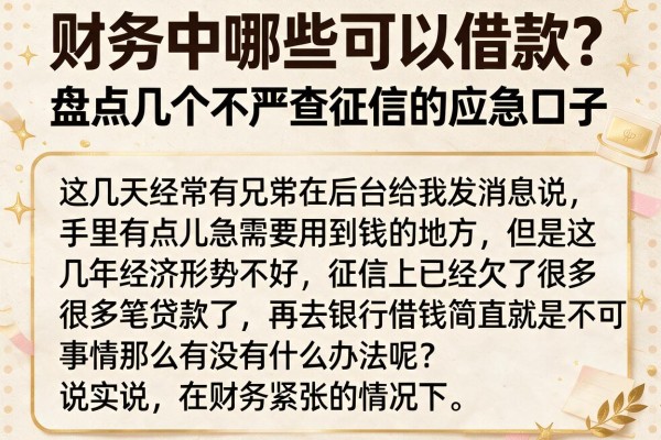 财务中哪些可以借款？盘点几个不严查征信的应急口子