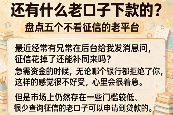 还有什么老口子下款的？盘点五个不看征信的老平台