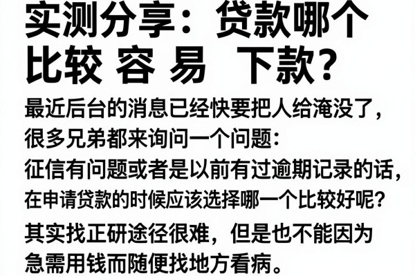 实测分享：贷款哪个比较容易下款？这五个口子或许能救急