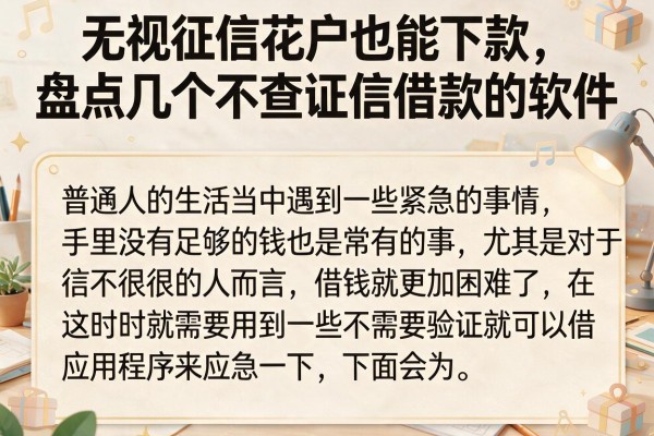 无视征信花户也能下款，盘点几个不查证信借款的软件