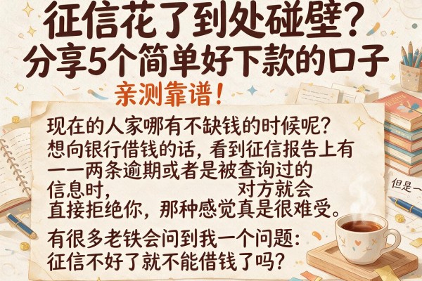 征信花了到处碰壁？分享5个简单好下款的口子，亲测靠谱！