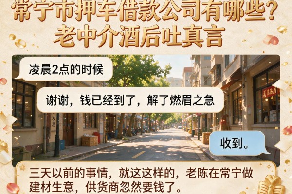 常宁市押车借款公司有哪些？老中介酒后吐真言