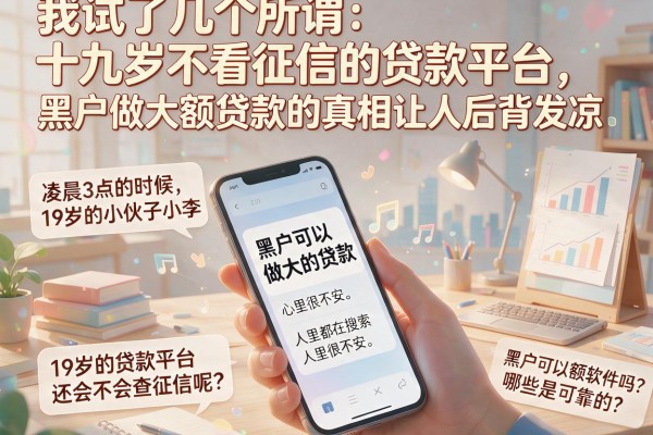 我试了几个所谓十九岁不看征信的贷款平台，黑户做大额贷款的真相让人后背发凉