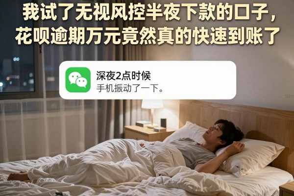 我试了无视风控半夜下款的口子，花呗逾期万元竟然真的快速到账了