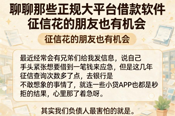 聊聊那些正规大平台借款软件，征信花的朋友也有机会
