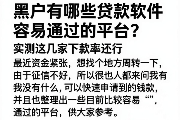 黑户有哪些贷款软件容易通过的平台？实测这几家下款率还行