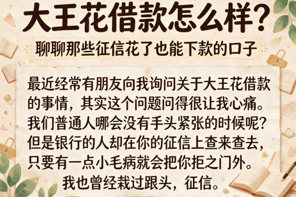 大王花借款怎么样？聊聊那些征信花了也能下款的口子