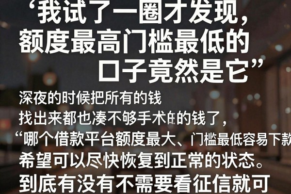我试了一圈才发现，额度最高门槛最低的口子竟然是它