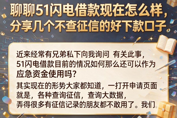 聊聊51闪电借款现在怎么样，分享几个不查征信的好下款口子