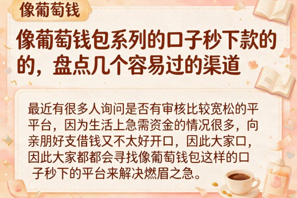 像葡萄钱包系列的口子秒下款的，盘点几个容易过的渠道