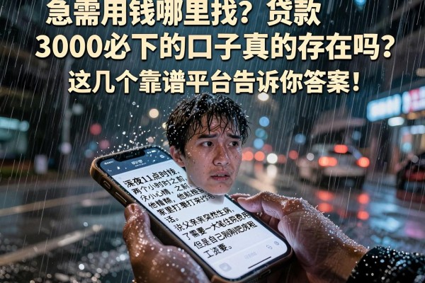 急需用钱哪里找？贷款3000必下的口子真的存在吗？这几个靠谱平台告诉你答案！