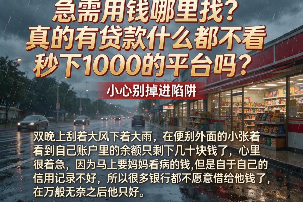 急需用钱哪里找？真的有贷款什么都不看秒下1000的平台吗？小心别掉进陷阱