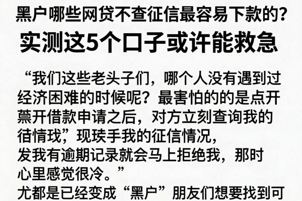 黑户哪些网贷不查征信最容易下款的？实测这5个口子或许能救急