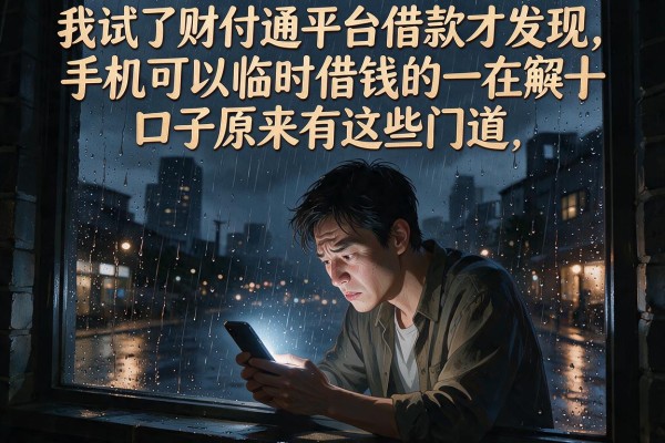 我试了财付通平台借款才发现，手机可以临时借钱的口子原来有这些门道