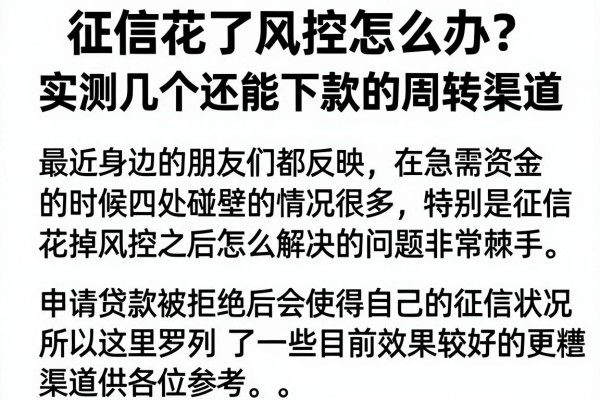 征信花了风控怎么办？实测几个还能下款的周转渠道