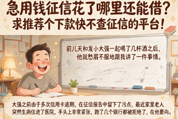 急用钱征信花了哪里还能借？求推荐个下款快不查征信的平台！
