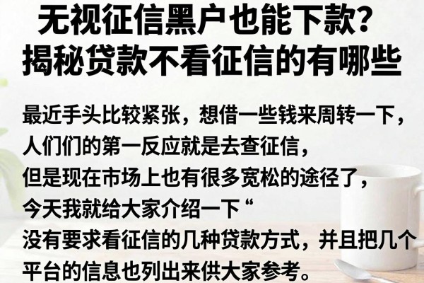 无视征信黑户也能下款？揭秘贷款不看征信的有哪些