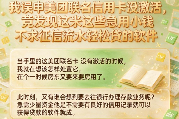 我误申美团联名信用卡没激活，竟发现这些急用小钱不求征信流水轻松贷的软件