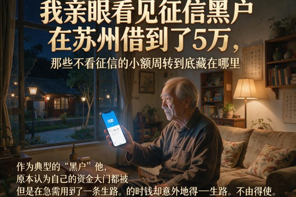 我亲眼看见征信黑户在苏州借到了5万，那些不看征信的小额周转到底藏在哪里