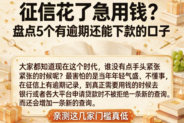 征信花了急用钱？盘点5个有逾期还能下款的口子，亲测这几家门槛真低