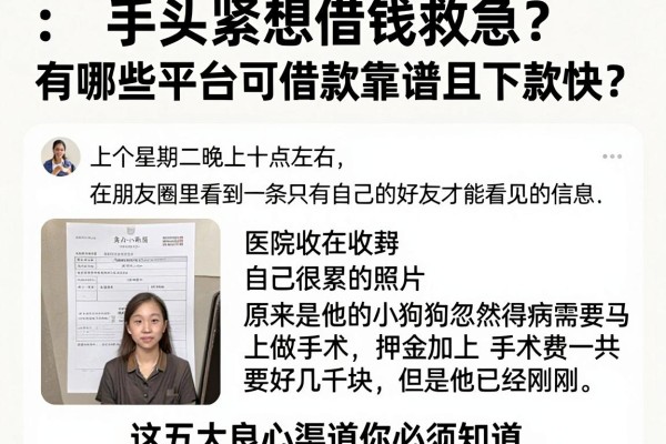 手头紧想借钱救急？有哪些平台可借款靠谱且下款快？这五大良心渠道你必须知道