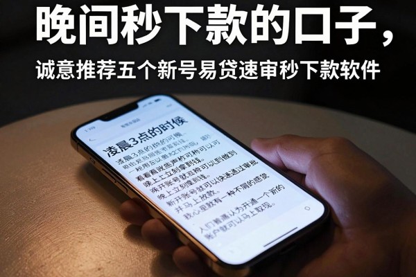 晚间秒下款的口子，诚意推荐五个新号易贷速审秒下款软件
