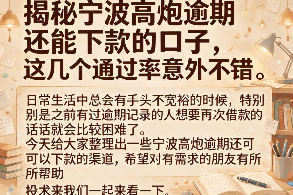 揭秘宁波高炮逾期还能下款的口子，这几个通过率意外不错