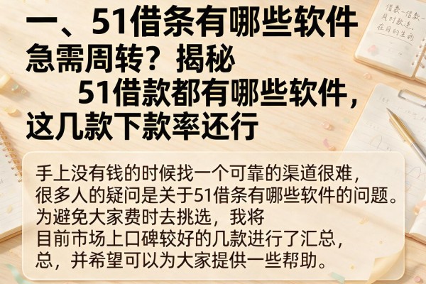 急需周转？揭秘51借款都有哪些软件，这几款下款率还行
