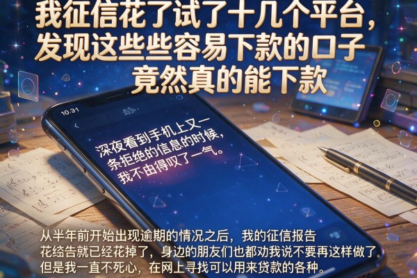 我征信花了试了十几个平台，发现这些容易下款的口子竟然真的能下款