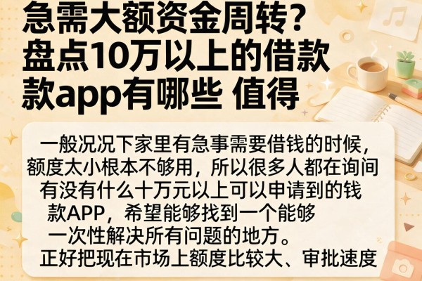 急需大额资金周转？盘点10万以上的借款app有哪些值得试