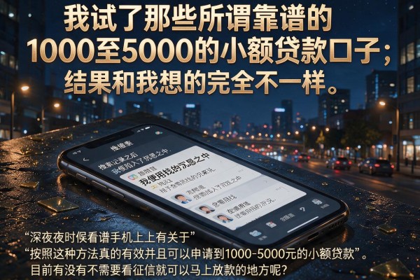 我试了那些所谓靠谱的1000至5000的小额贷款口子，结果和我想的完全不一样