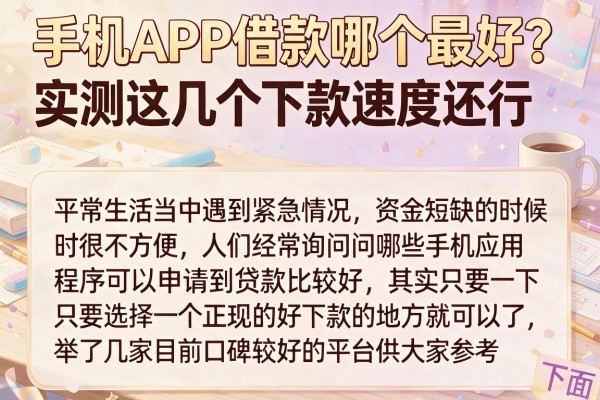 手机APP借款哪个最好？实测这几个下款速度还行
