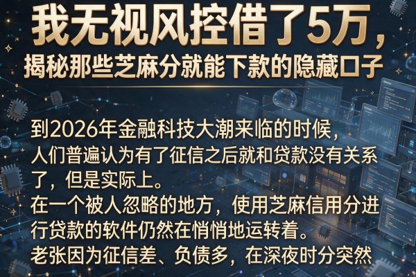 我无视风控借了5万，揭秘那些芝麻分就能下款的隐藏口子