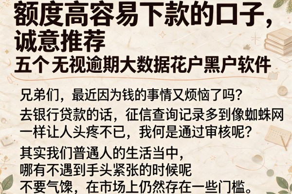 额度高容易下款的口子，诚意推荐五个无视逾期大数据花户黑户软件