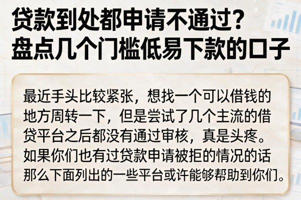 贷款到处都申请不通过?盘点几个门槛低易下款的口子