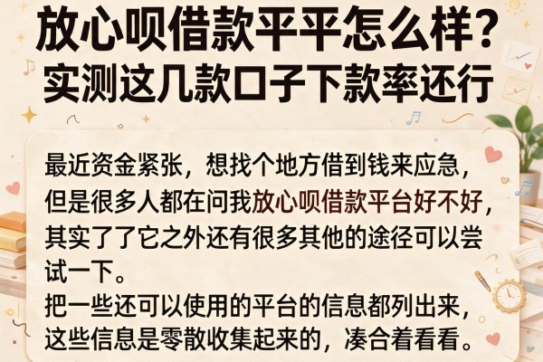 放心呗借款平台怎么样？实测这几款口子下款率还行