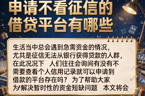 申请不看征信的借贷平台有哪些，详细阐述5个网黑夜间可下款的口子