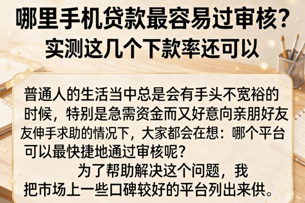 哪里手机贷款最容易过审核?实测这几个下款率还可以