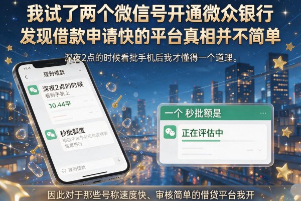 我试了两个微信号开通微众银行，发现借款申请快的平台真相并不简单