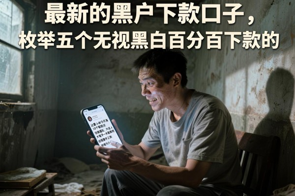 最新的黑户下款口子，枚举五个无视黑白百分百下款的借款口子