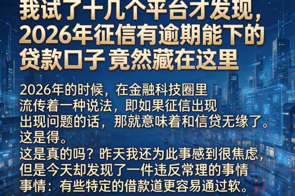 我试了十几个平台才发现，2026年征信有逾期能下的贷款口子竟然藏在这里