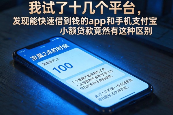 我试了十几个平台，发现能快速借到钱的app和手机支付宝小额贷款竟然有这种区别