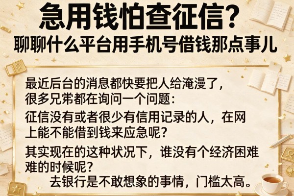 急用钱怕查征信？聊聊什么平台用手机号借钱那点事儿