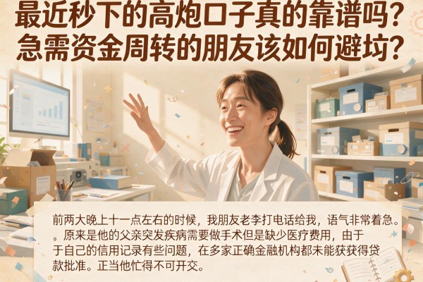 最近秒下的高炮口子真的靠谱吗？急需资金周转的朋友该如何避坑？
