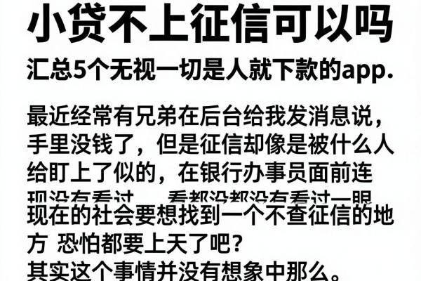 小贷不上征信可以吗，汇总5个无视一切是人就下款的app