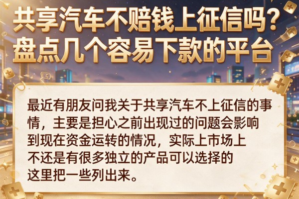 共享汽车不赔钱上征信吗？盘点几个容易下款的平台