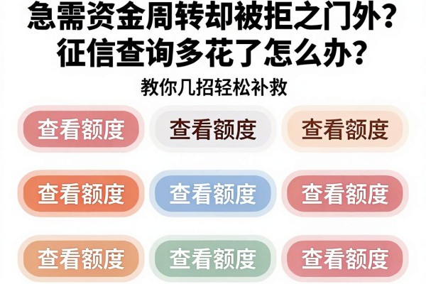 急需资金周转却被拒之门外？征信查询多花了怎么办？教你几招轻松补救